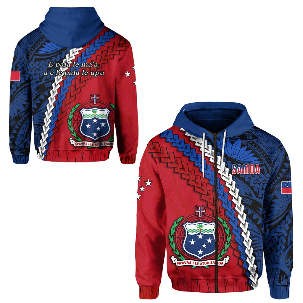 Samoa Polynesian Zip Hoodie Quotes LT13