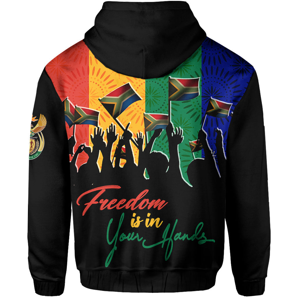 Shweshwe Pattern South Africa Freedom Day Hoodie Freedom Is In Your Hands LT7