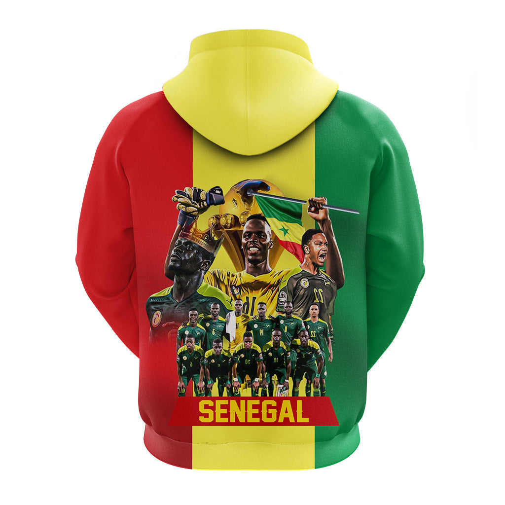 Senegal Football Champion DAfrique Hoodie Senegal Flag LT7