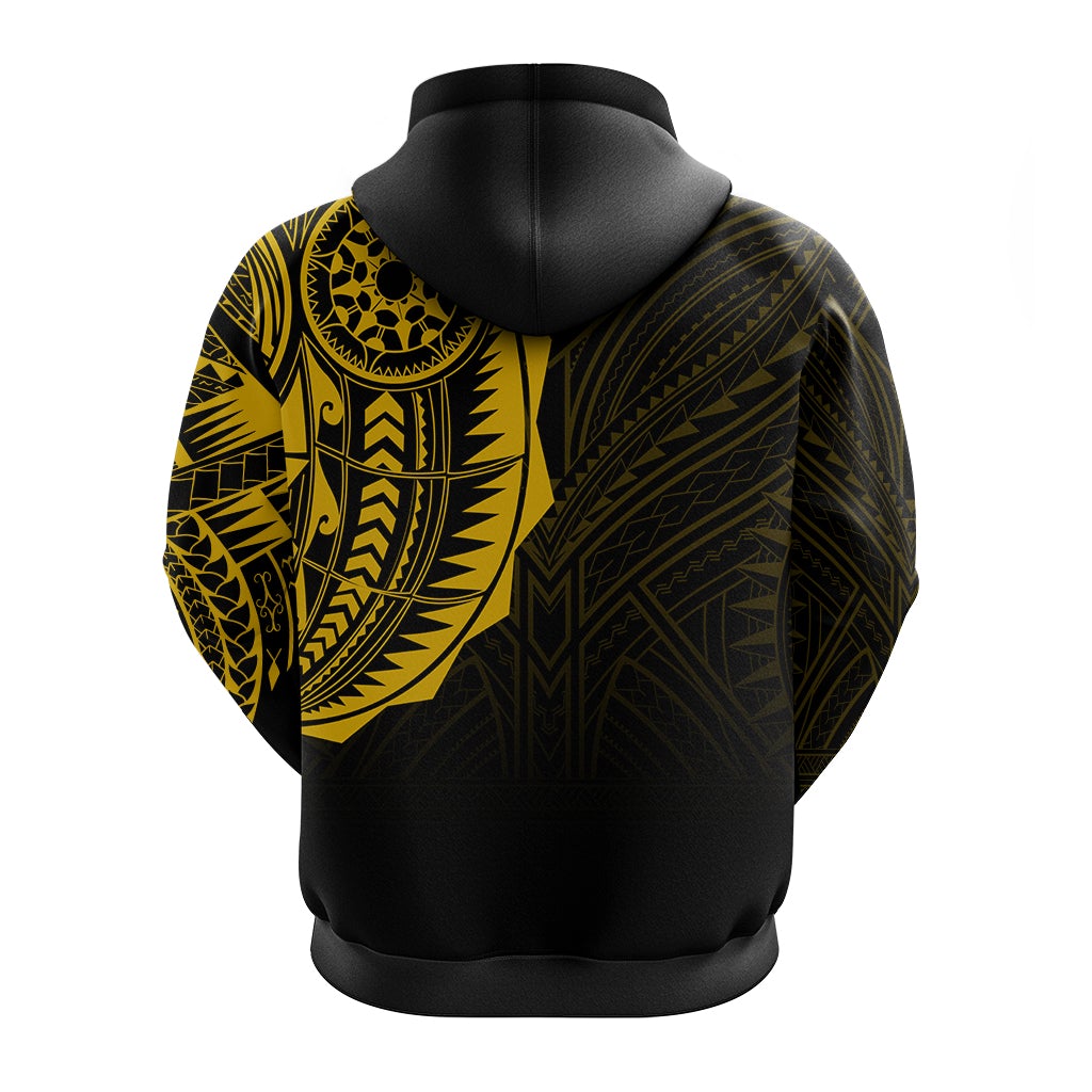Polynesian Full Sleeve Tattoo Zip Up Hoodie Gold Vibes LT7