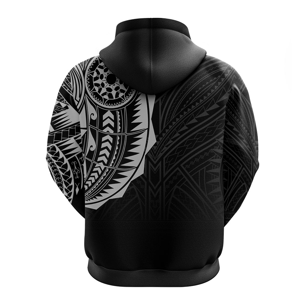 Polynesian Full Sleeve Tattoo Zip Up Hoodie Silver Vibes LT7