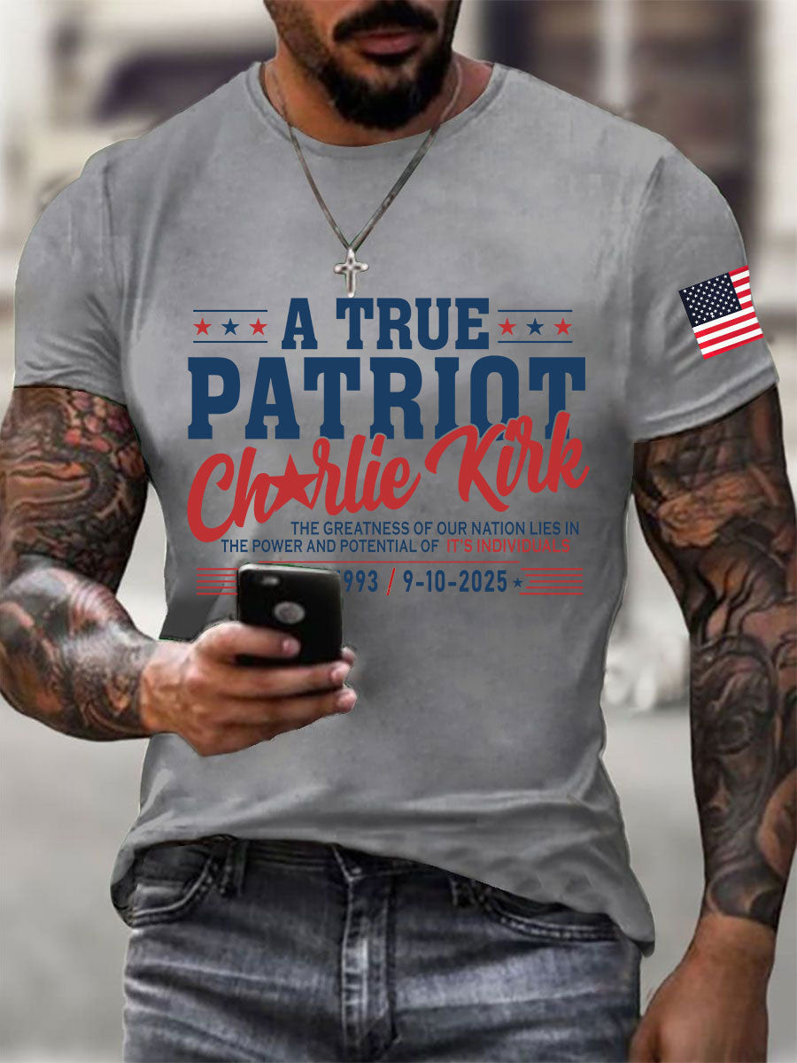 A True Patriot T-Shirt Charlie Kirk Memorial Shirt – Rinova Print