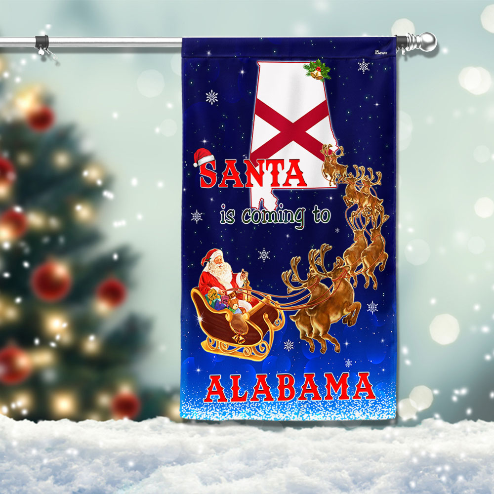 Alabama Christmas Flag Santa Is Coming To Alabama - Liberish