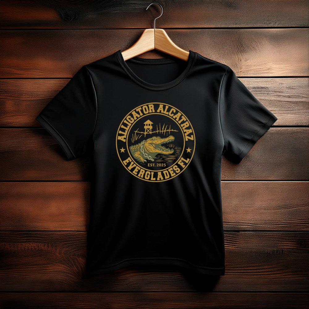 Alligator Alcatraz Shirt Everglades Florida Parody Tee Funny Vintage Gator Design T-Shirt - Liberish