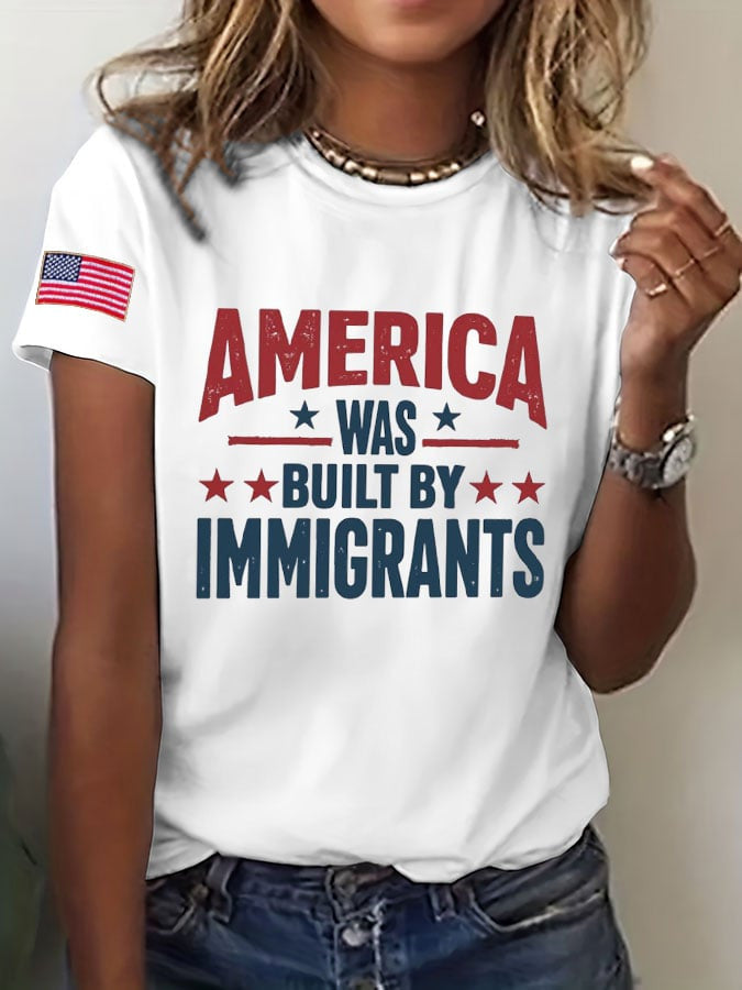America Was Built By Immigrants T-Shirt FDT Shirt Pro Democracy Gifts For Her - Liberish