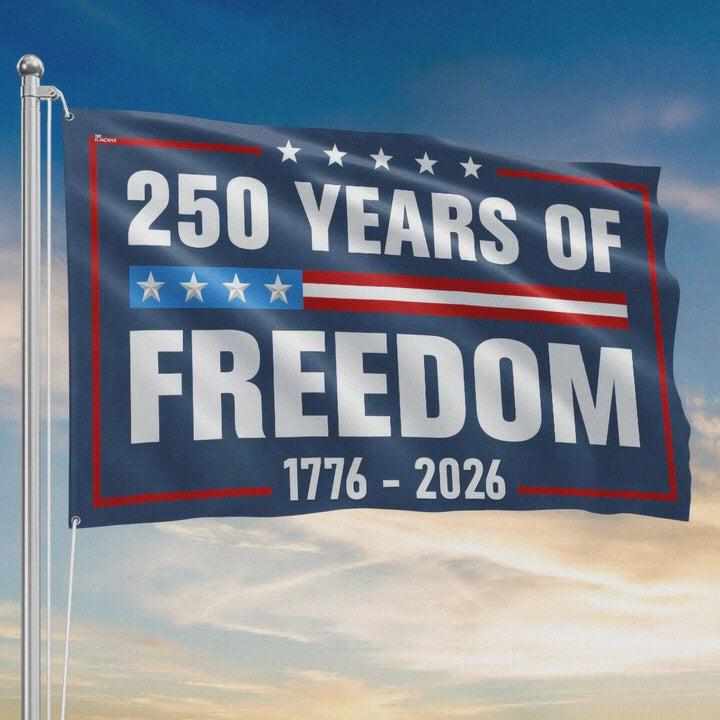American Flag 250 Years Of Freedom 1776 2026 4th Of July Grommet Flag - Liberish