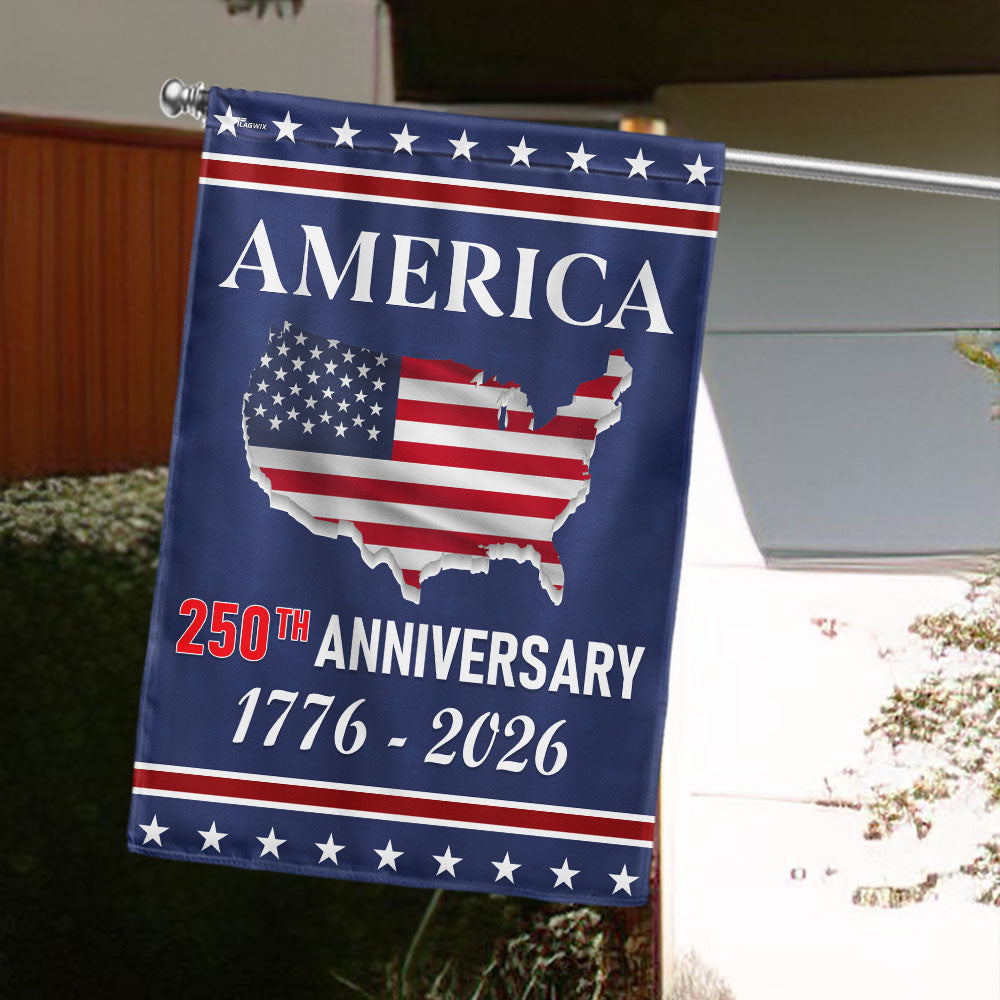 American Flag 250th Anniversary Semiquincentennial America Map Flag - Liberish