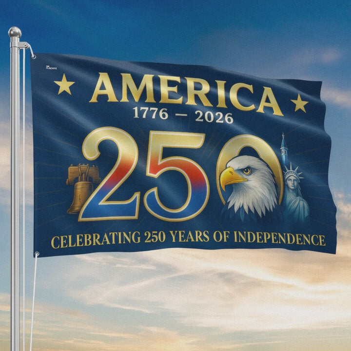 American Flag America 250th Anniversary Grommet Flag For Patriotic Decor - Liberish