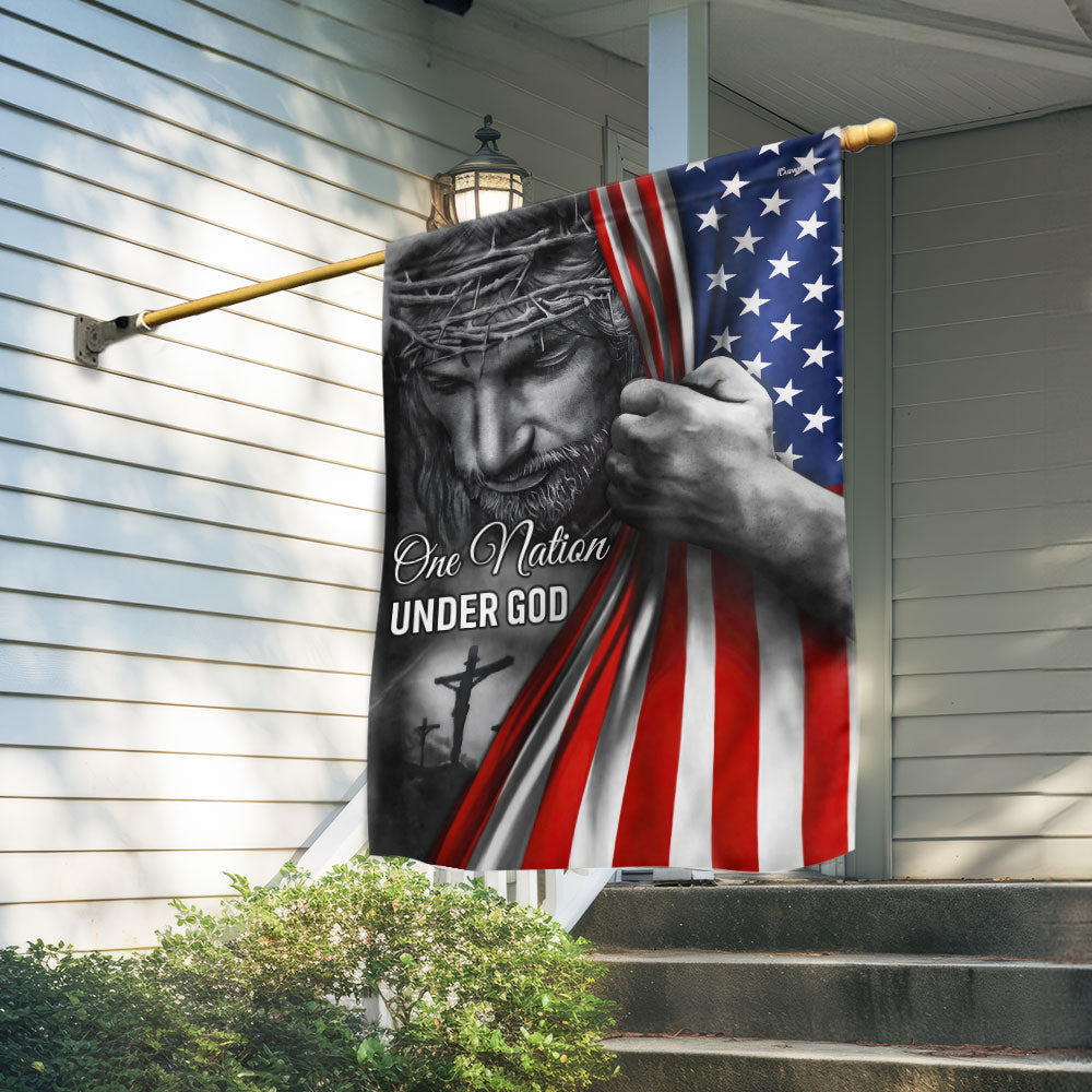 American Flag One Nation Under God Jesus Flag Outdoor Decor - Liberish