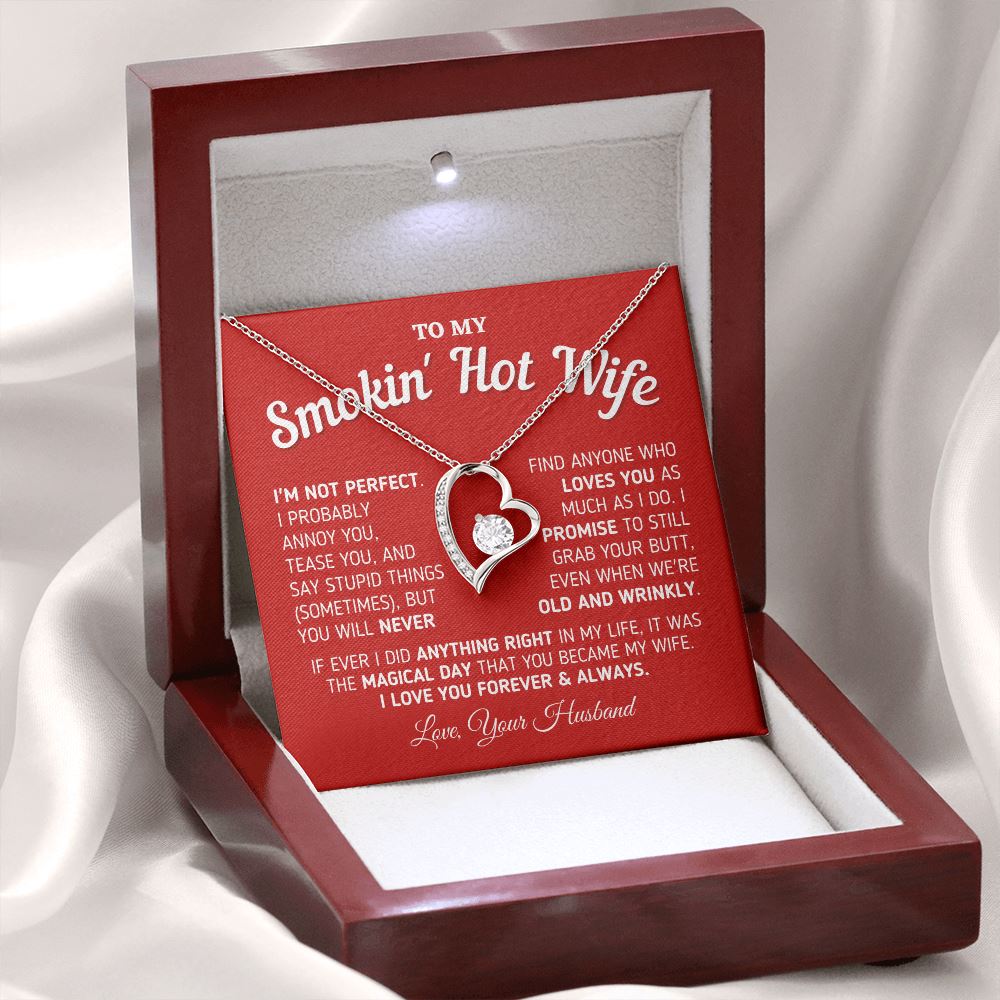 Gift for Wife "I'm Not Perfect" Heart Necklace