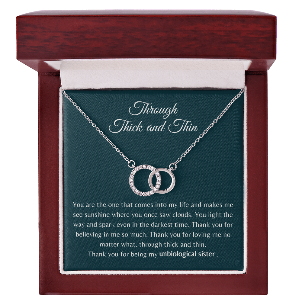 Gift for Bestie/Friend/Soul Sister Necklace Circle Interlocking Pair Perfect Stainless Steel Message