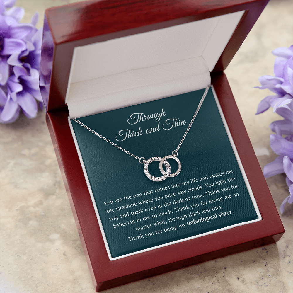 Gift for Bestie/Friend/Soul Sister Necklace Circle Interlocking Pair Perfect Stainless Steel Message
