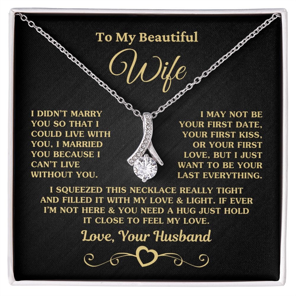 Gift for Wife "I Can't Live Without You" Gold Necklace