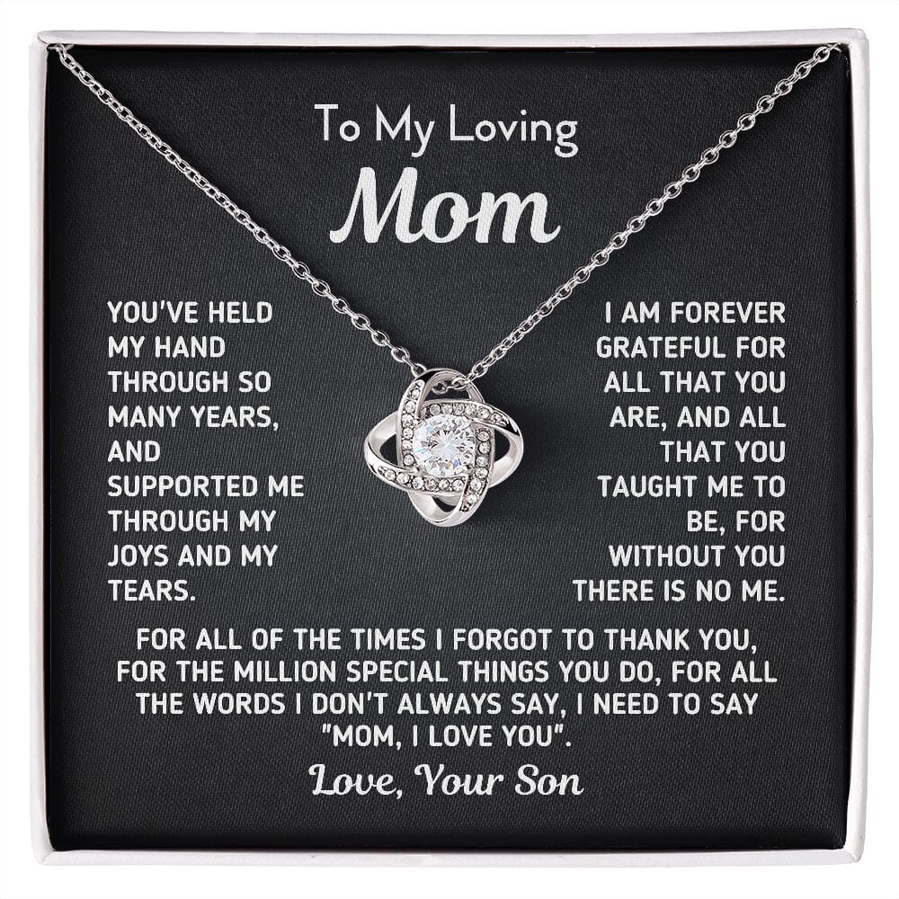Gift for Mom From Son - "Without You There Is No Me" Knot Necklace