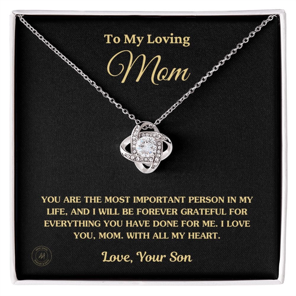 Gift for Mom From Son - "The Most Important Person In My Life" Necklace