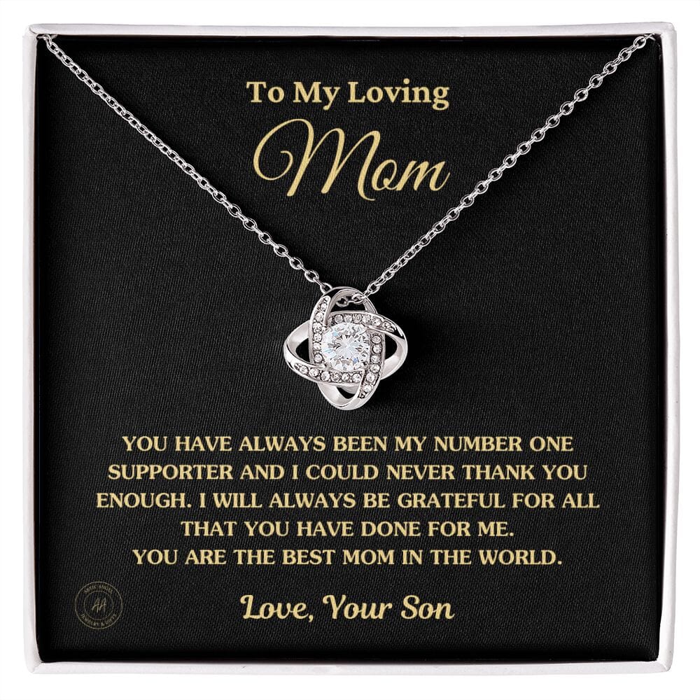 Gift for Mom From Son - "You Are The Best Mom In The World" Necklace