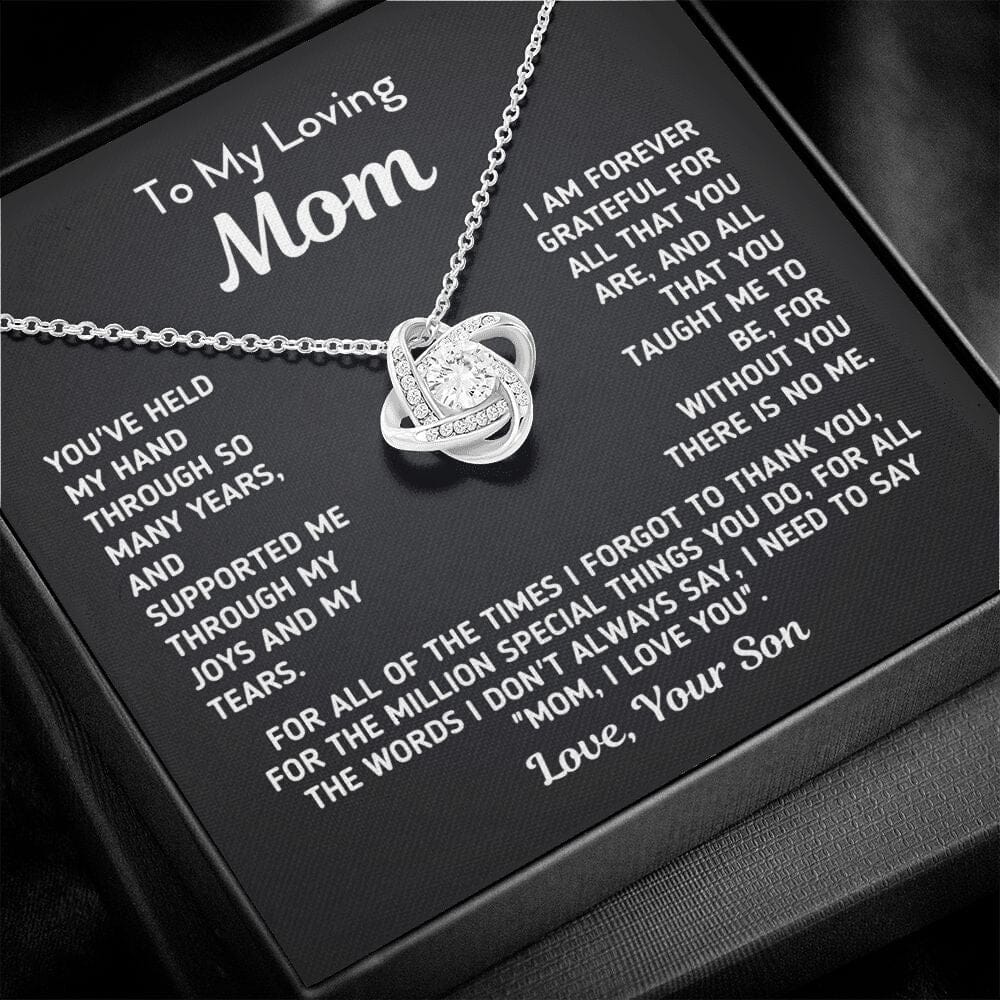 Gift for Mom From Son - "Without You There Is No Me" Knot Necklace