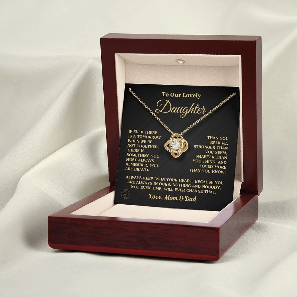 Gift For Daughter "Always Keep Us In Your Heart Love Mom and Dad" Necklace