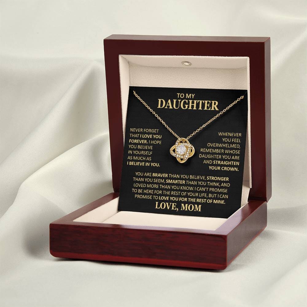 Beautiful Gift for Daughter From Mom "Never Forget That I Love You" Necklace