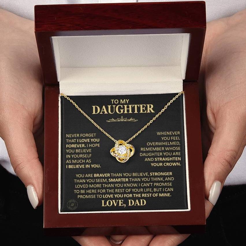 Beautiful Gift for Daughter From Dad "Never Forget That I Love You" Necklace