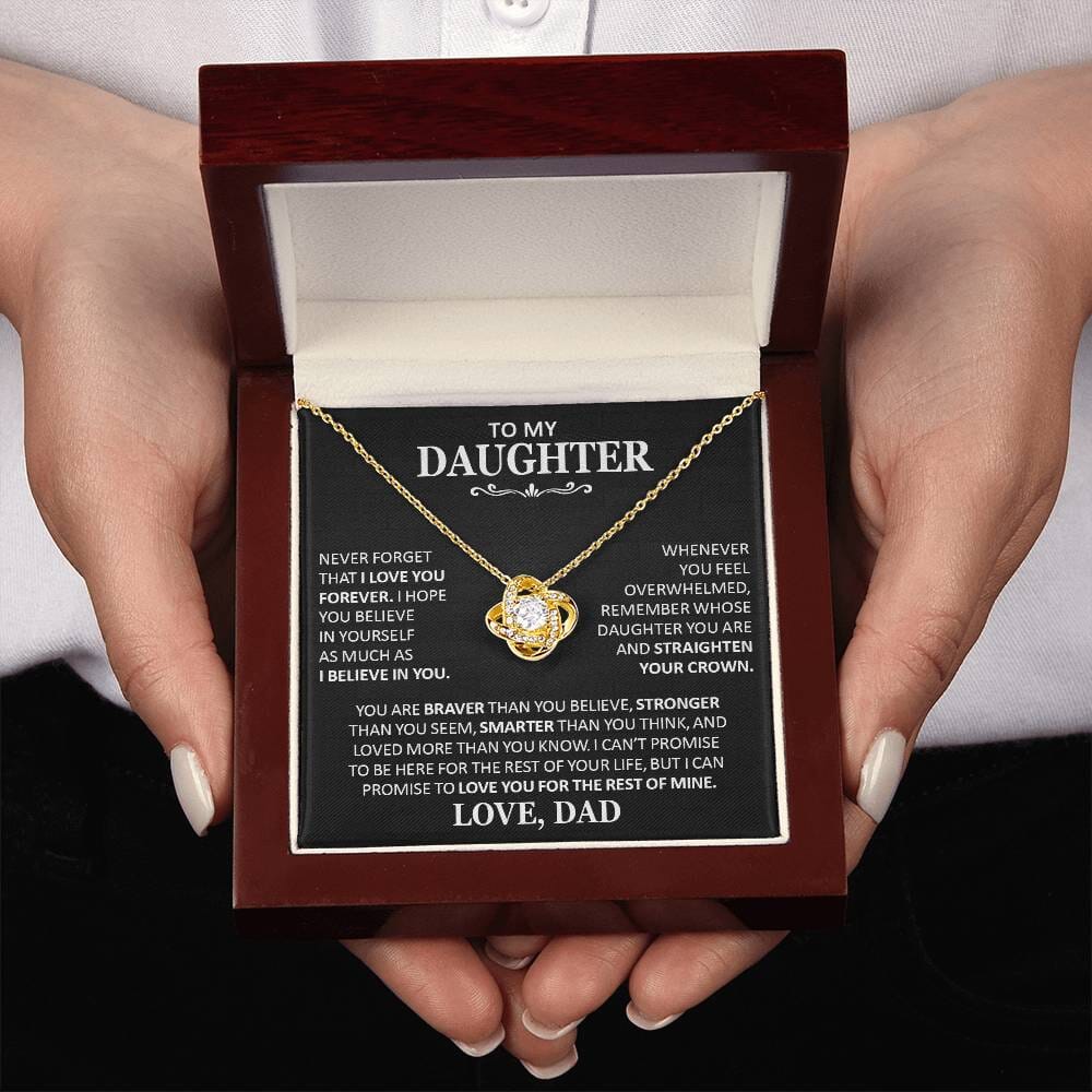 Unique Gift for Daughter From Dad "Never Forget That I Love You" Necklace