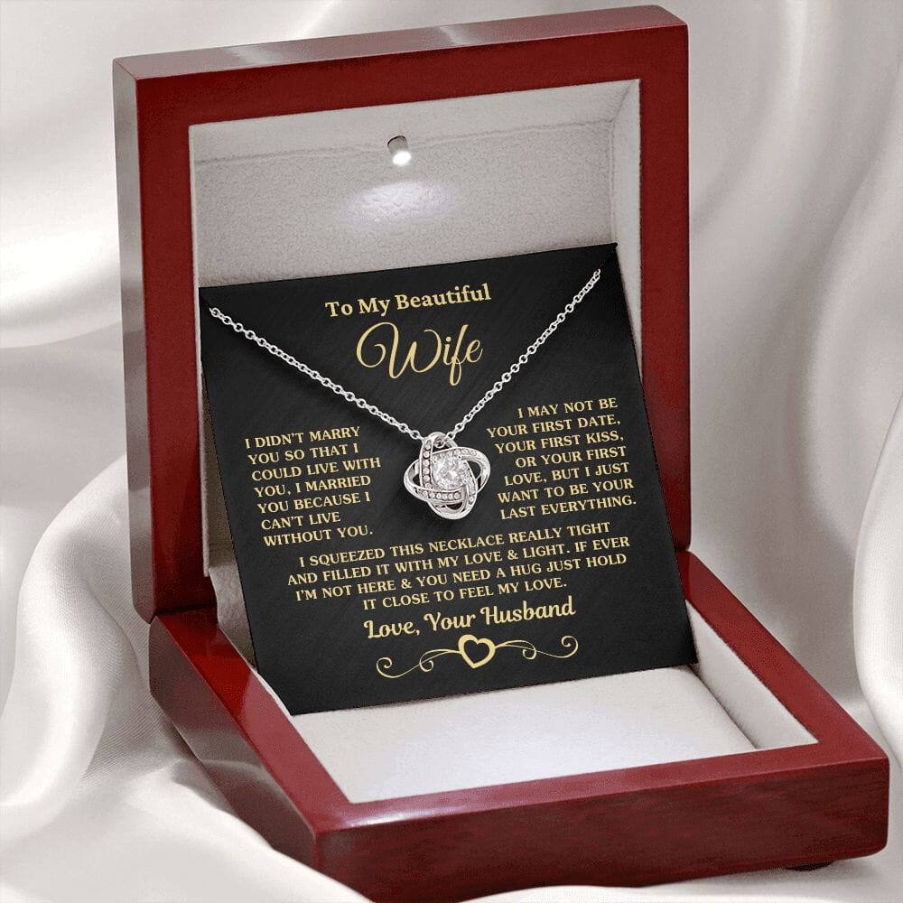 Beautiful Gift for Wife "I Can't Live Without You" Necklace