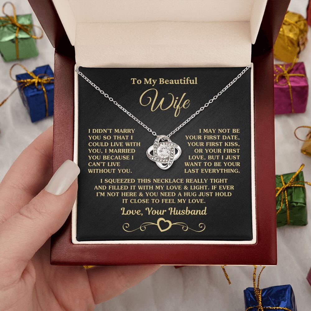 Beautiful Gift for Wife "I Can't Live Without You" Necklace