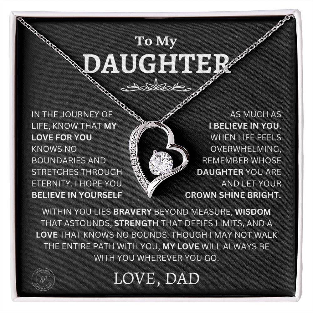 Gift For Daughter From Dad "Let Your Crown Shine Bright" Necklace