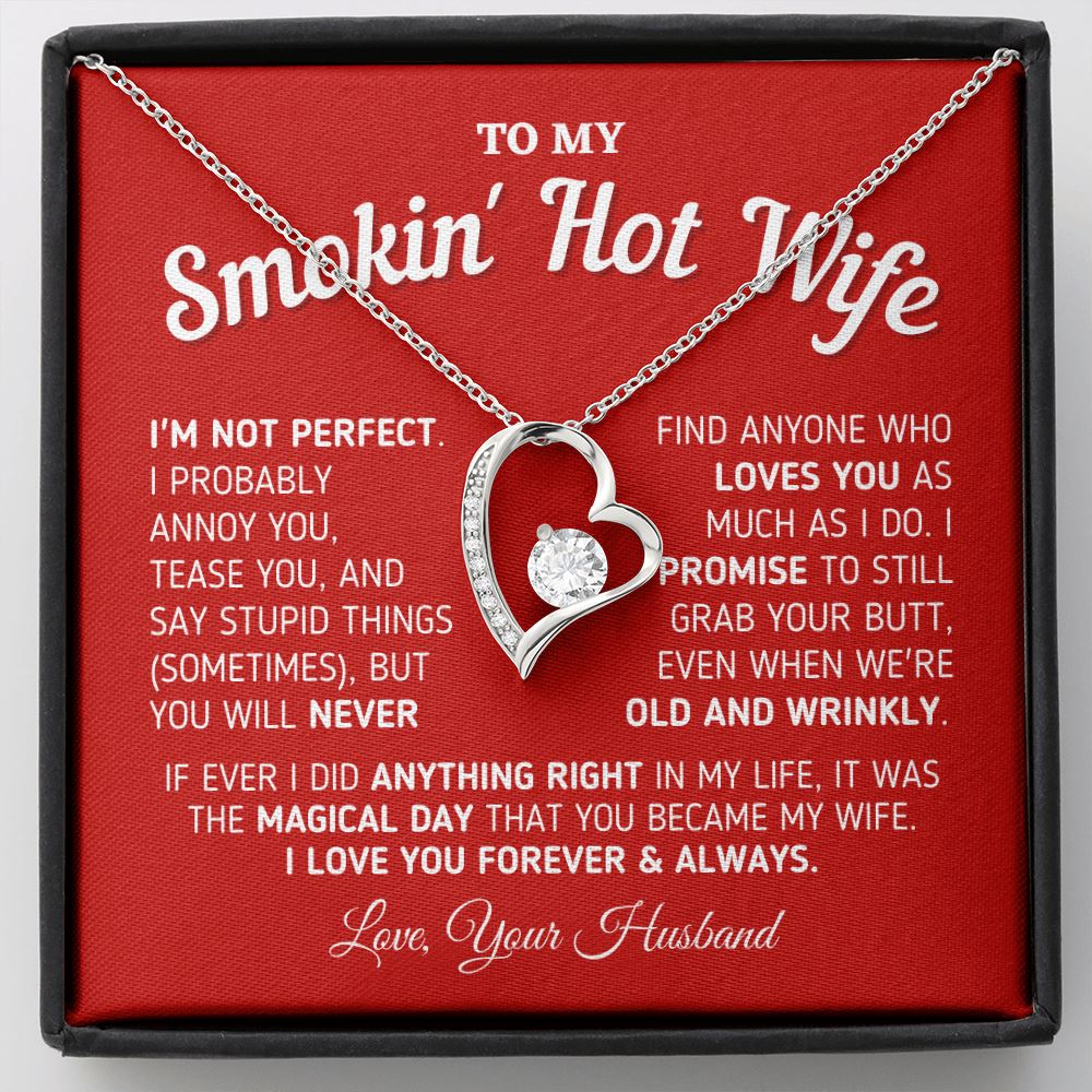 Gift for Wife "I'm Not Perfect" Heart Necklace