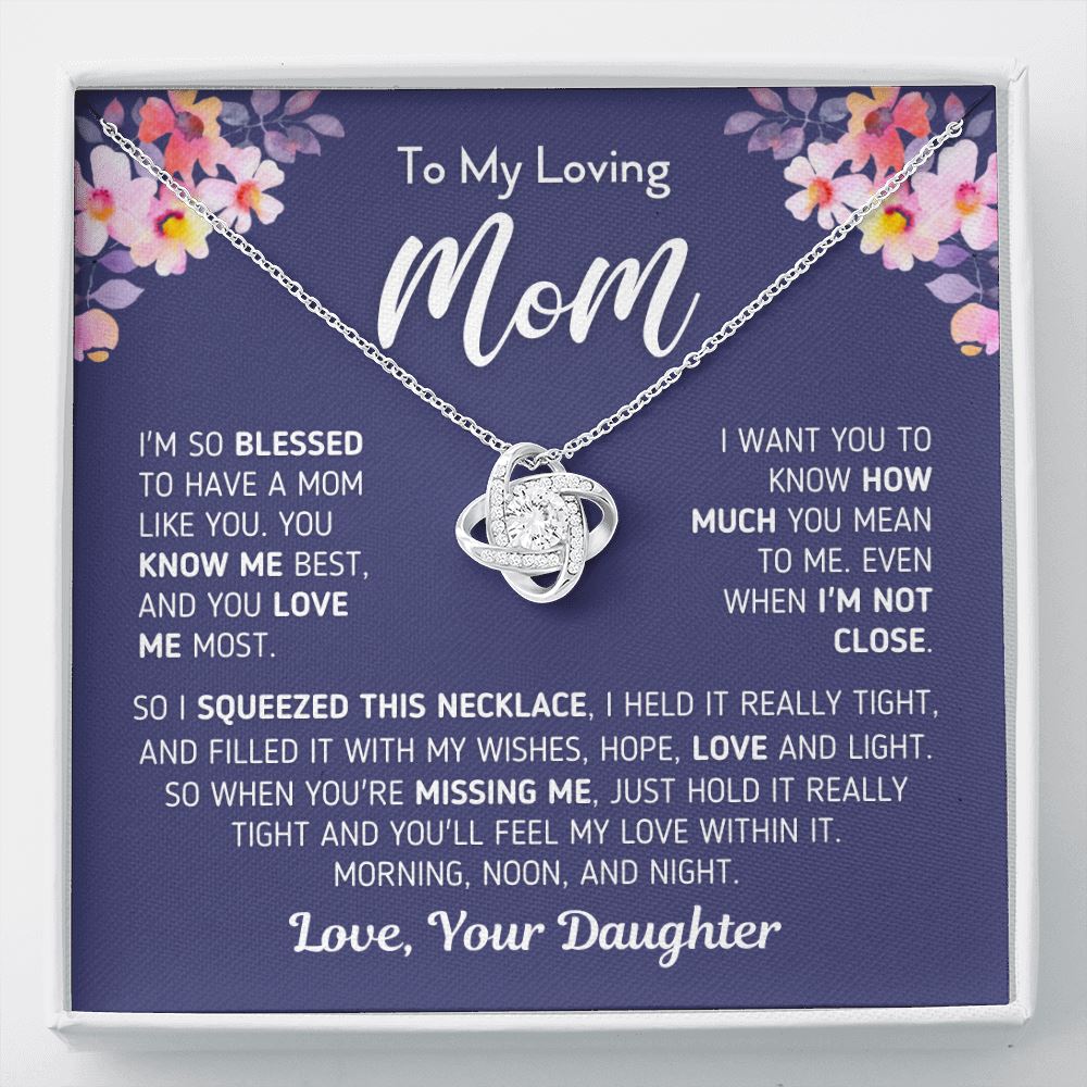 Gift For Mom From Daughter "I Am So Blessed" Necklace