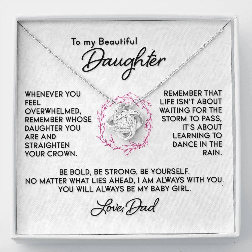 Gift for Daughter - "Learning To Dance In The Rain" Love Dad - Necklace