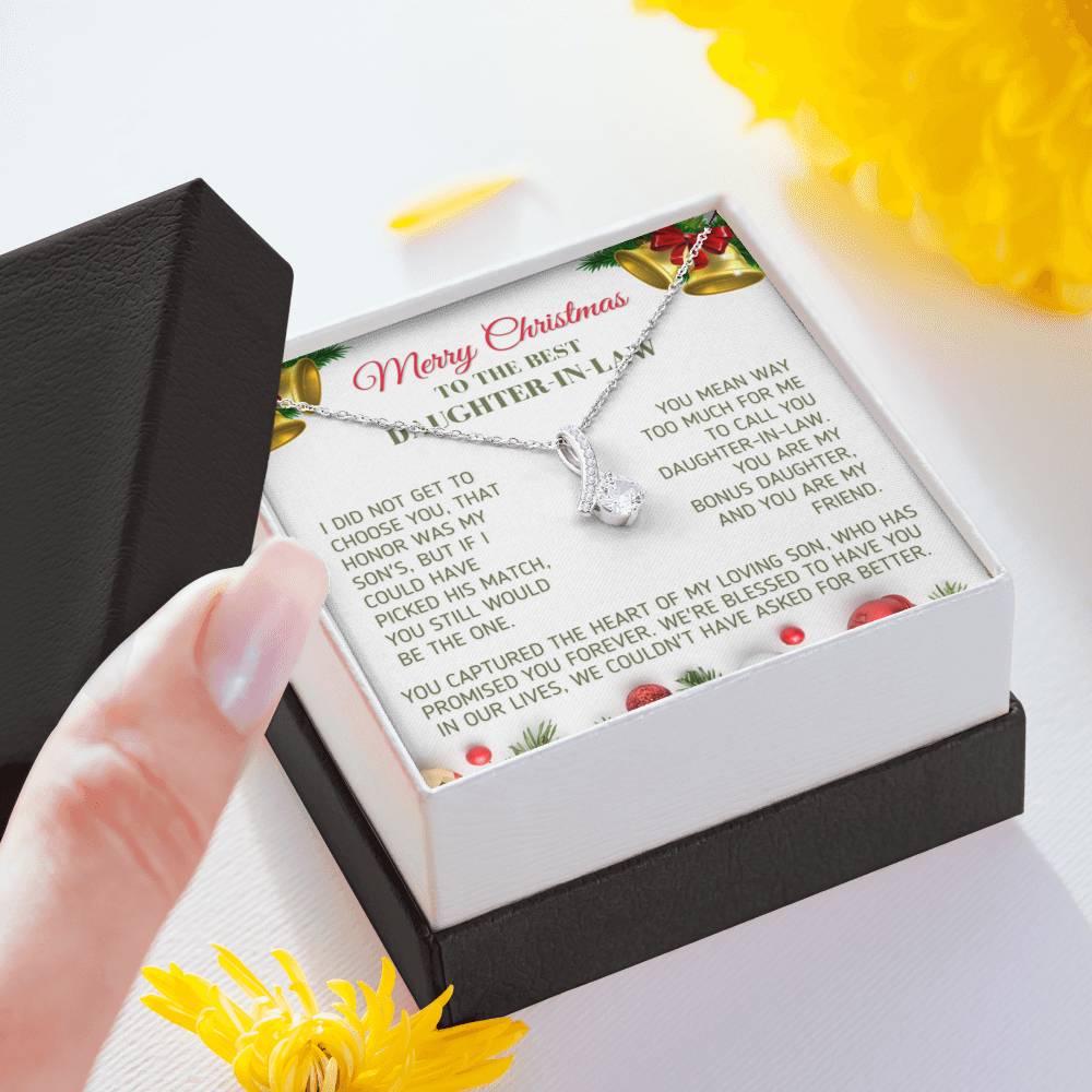 Christmas Gift for Daughter In Law Bonus Daughter Necklace