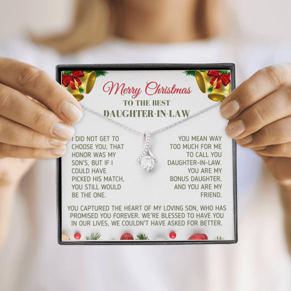 Christmas Gift for Daughter In Law Bonus Daughter Necklace