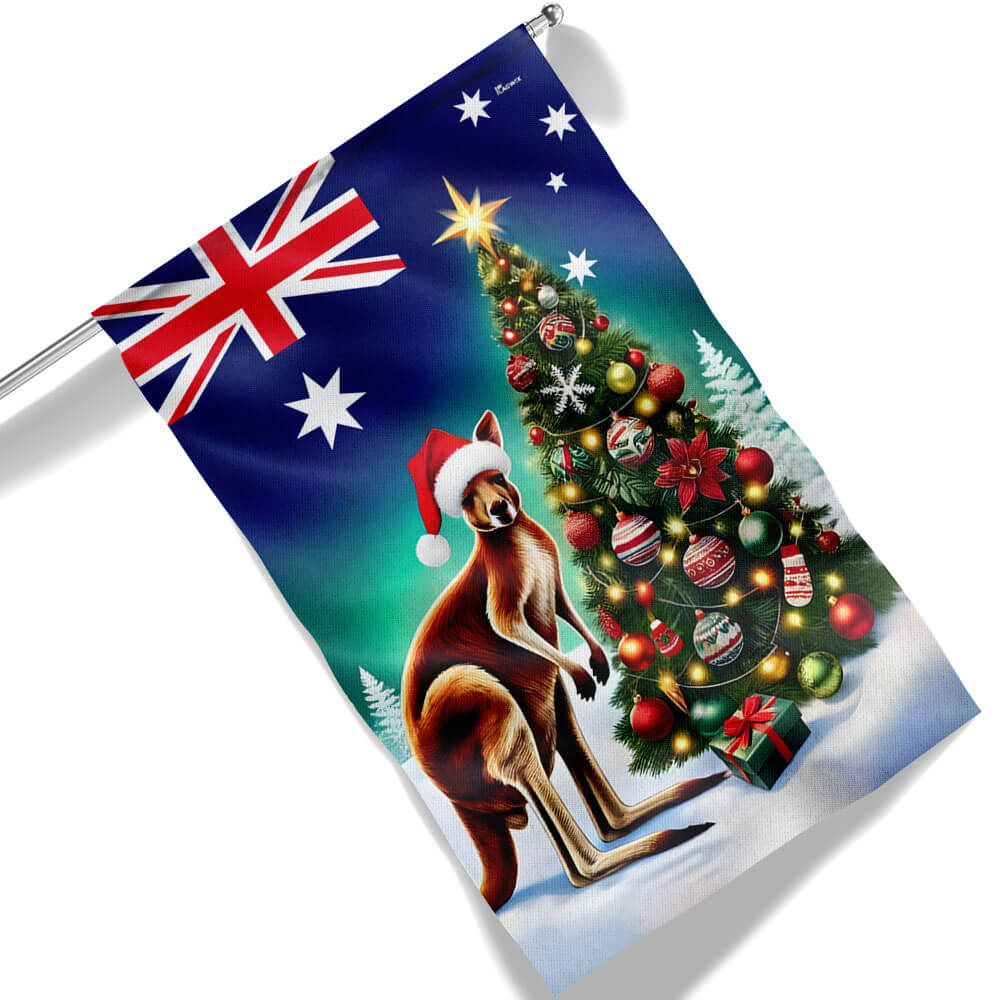 Australia Christmas Kangaroo Christmas Tree Australian Flag Christmas 2025 - Liberish