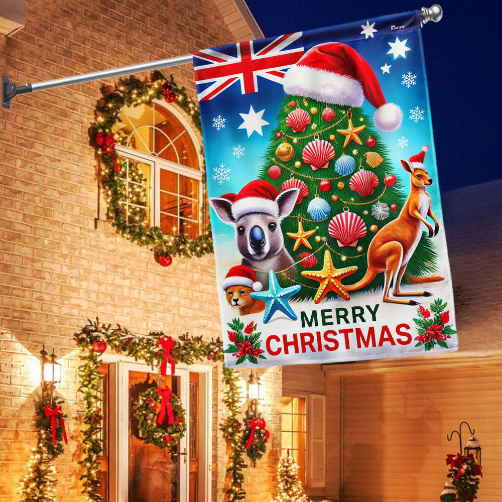 Australian Christmas Kangaroo Christmas Tree Australia Flag - Liberish