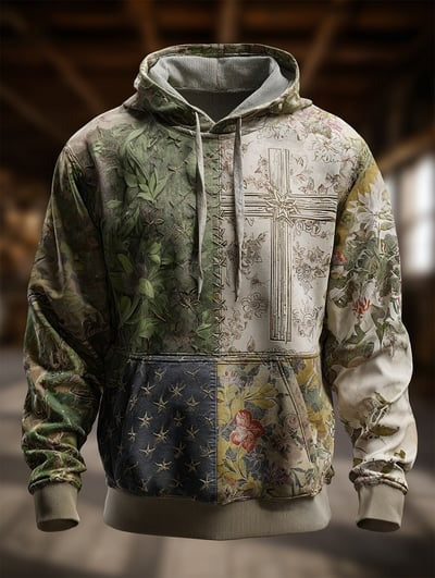 Vintage Faith American Flag Camo Hoodie USA Christian Patriotic Freedom Apparel Sweatshirt Gift