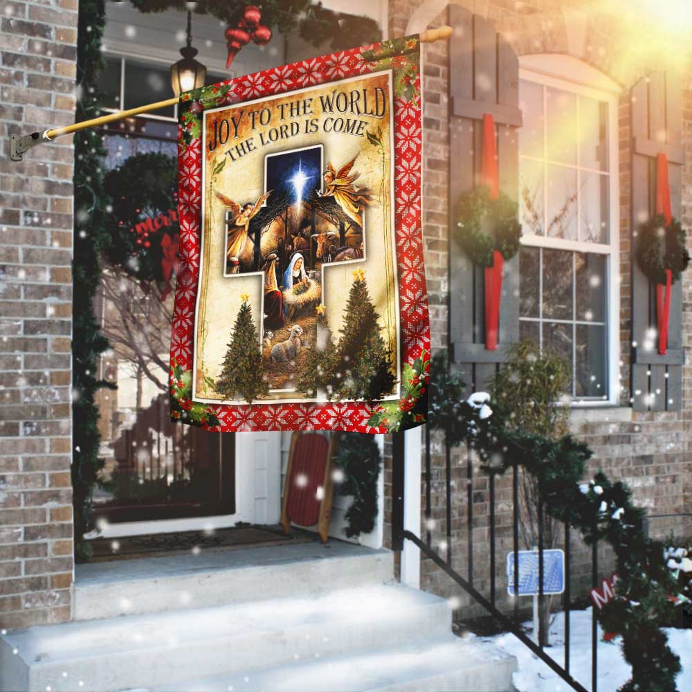 Baby Jesus Christmas Joy To The World The Lord Is Come Flag - Liberish