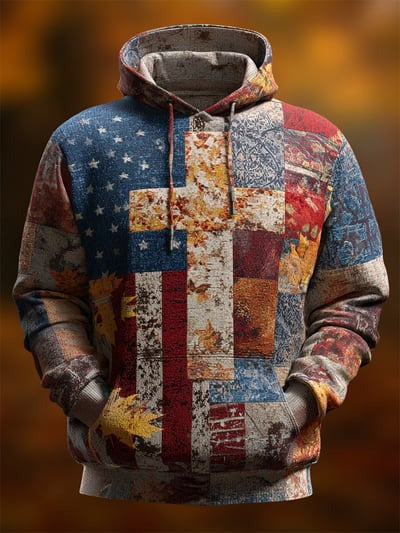 Vintage Camo Hoodie Faith American Flag Patriotic Christian USA Apparel Sweatshirt Gift