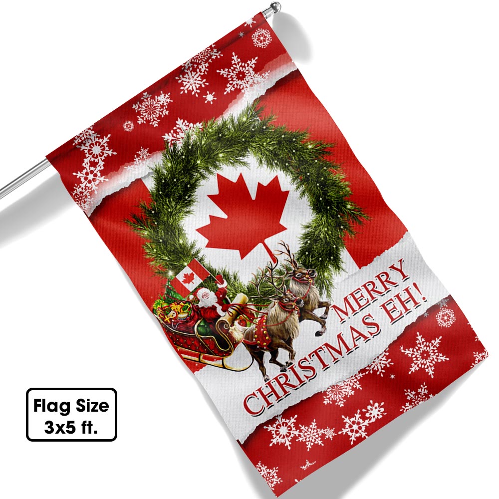Canada Merry Christmas Eh Canadian Flag - Liberish