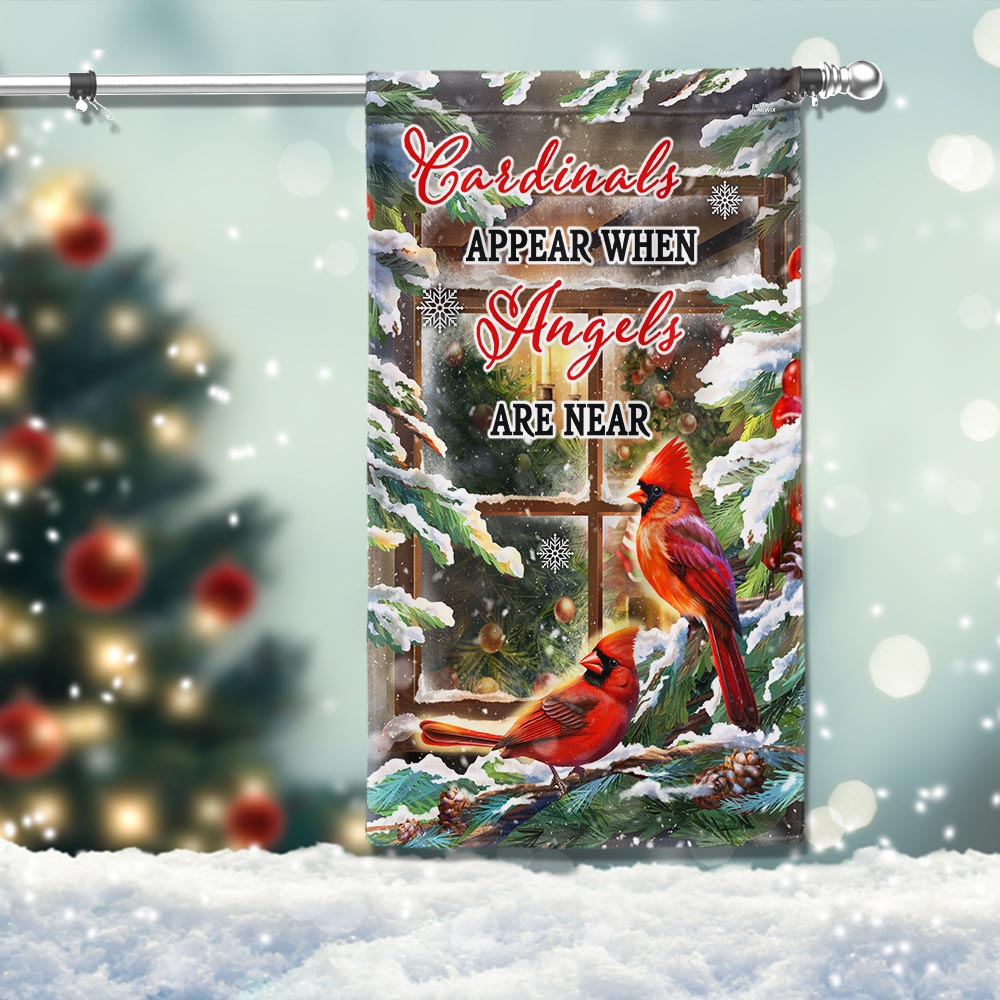 Cardinal Christmas Flag Cardinals Appear When Angels Are Near - Liberish