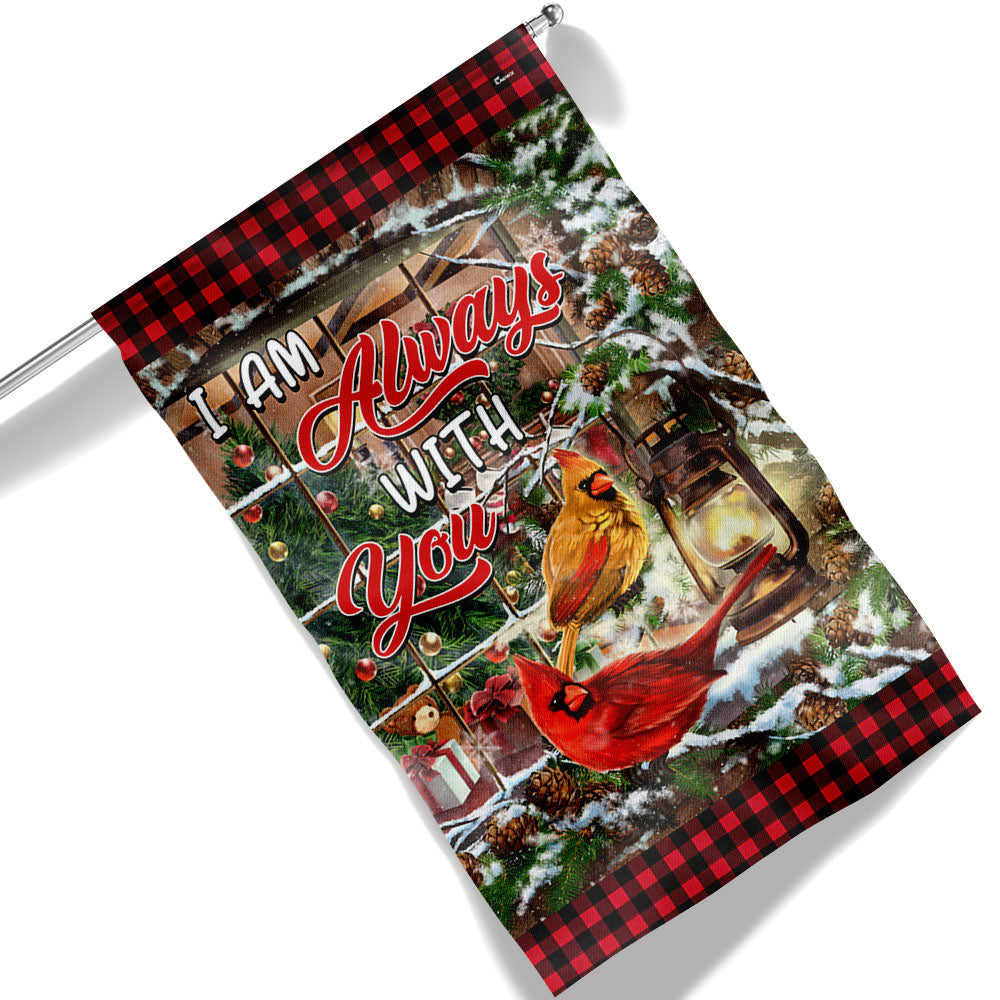 Cardinal Christmas I Am Always With You Flag - Liberish
