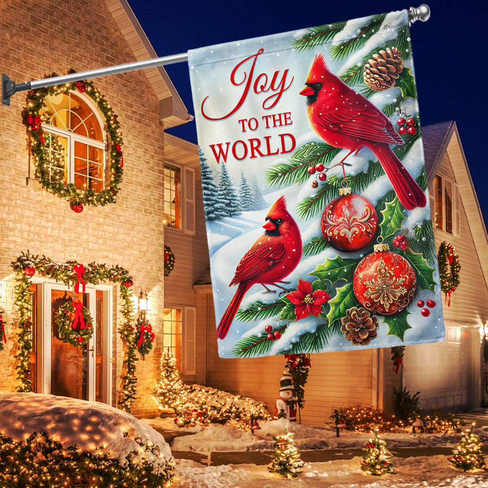 Cardinal Christmas Joy To The World Flag - Liberish