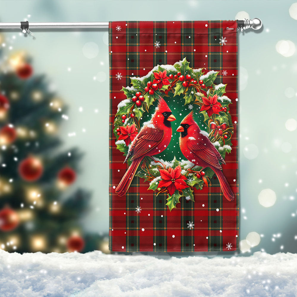 Cardinal Christmas Season S Greetings Winter Holiday Flag - Liberish
