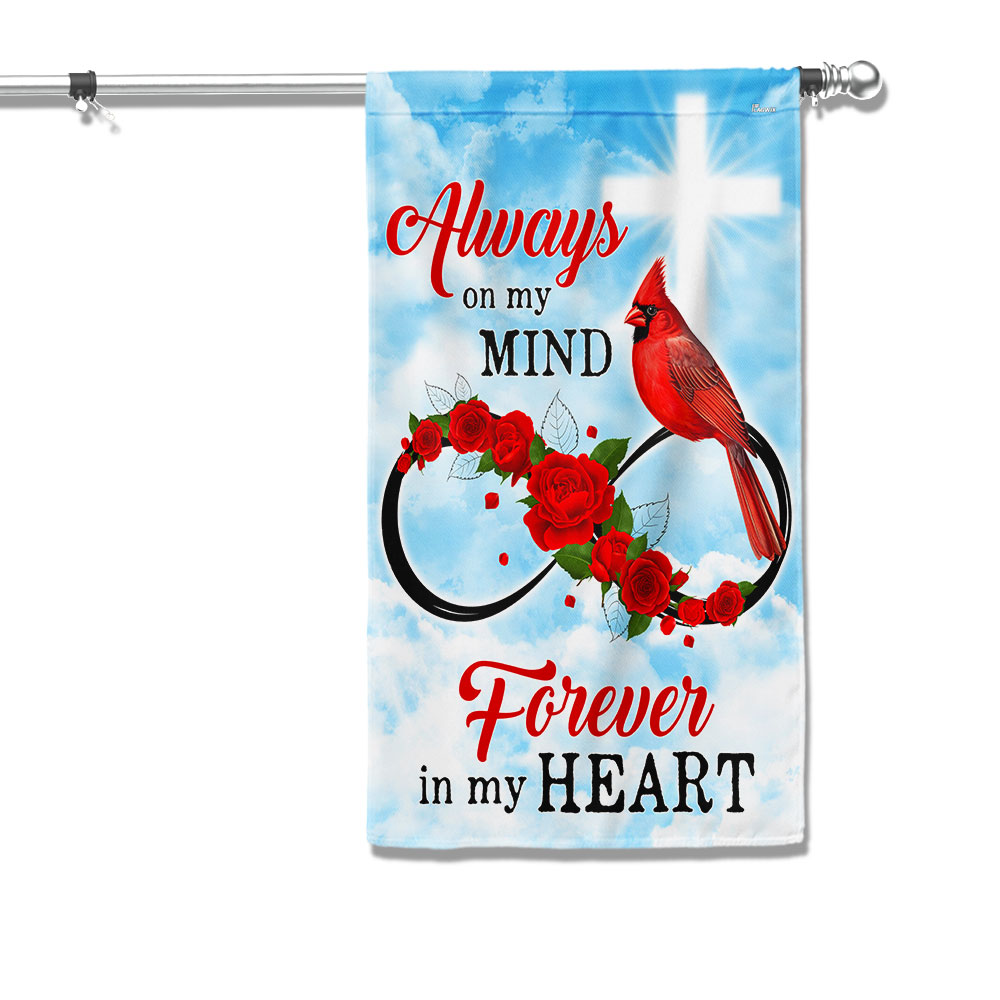 Cardinal Memorial Flag Always On My Mind Forever In My Heart - Liberish