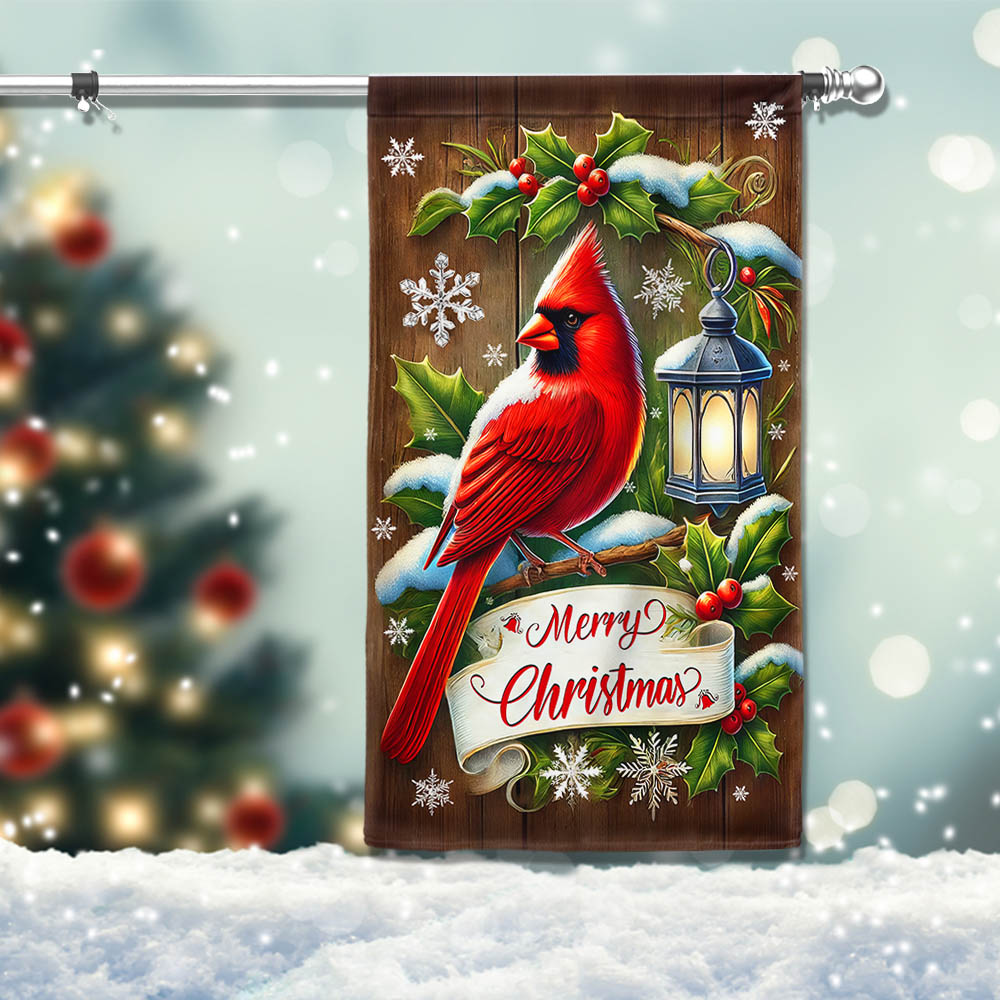 Cardinal Merry Christmas Flag Christmas 2025 - Liberish