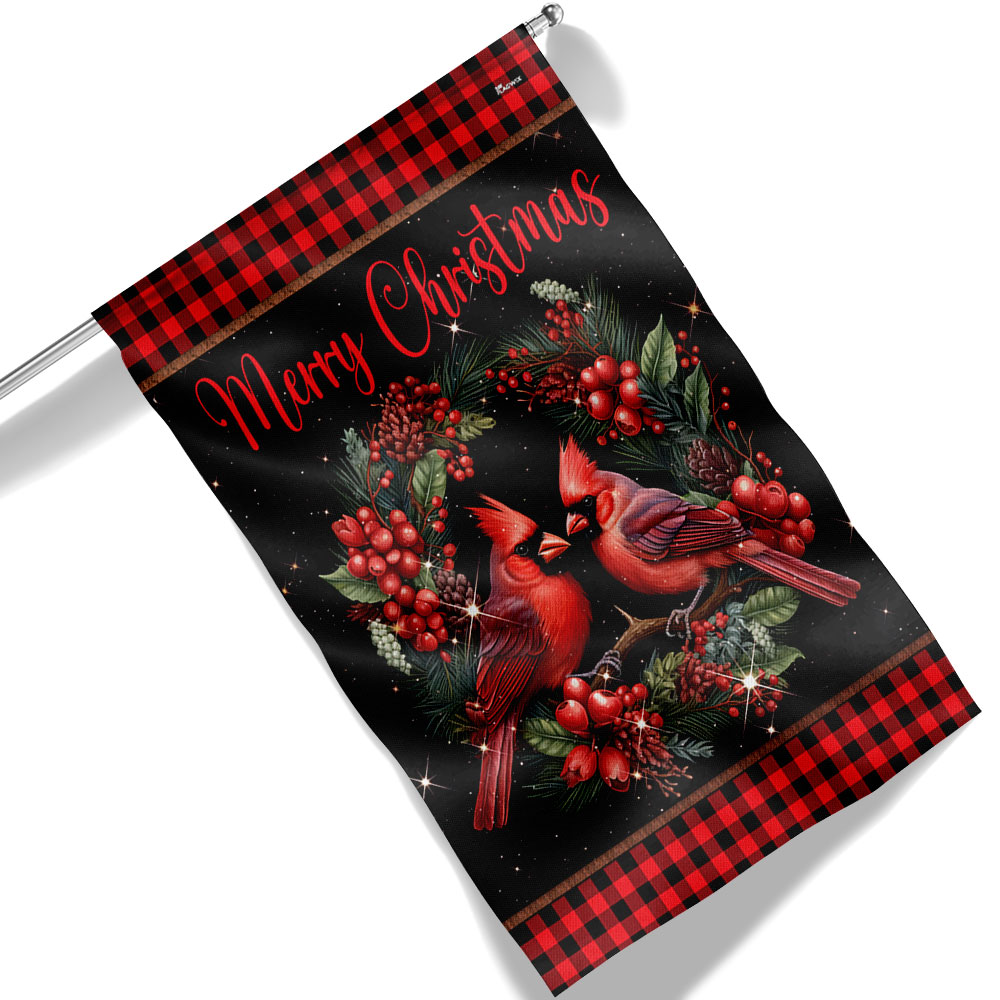Cardinal Merry Christmas Flag Holiday Edition - Liberish