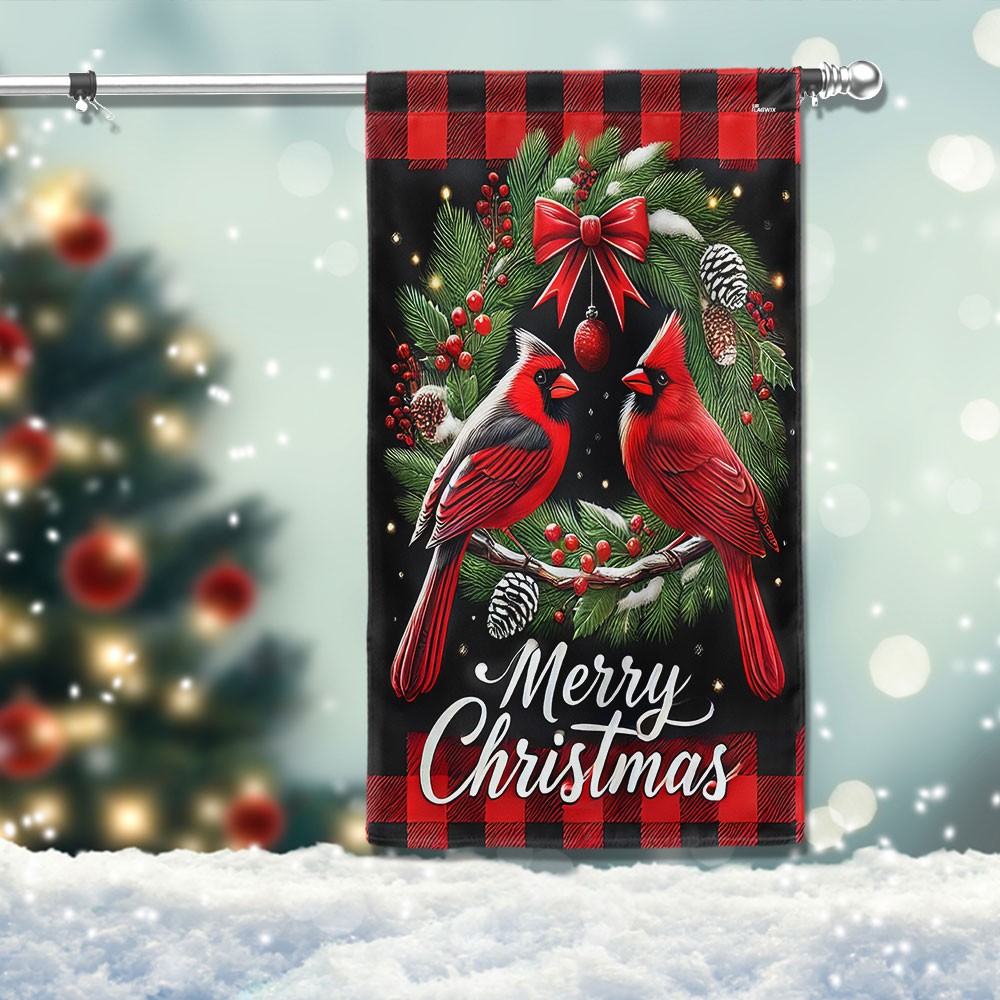 Cardinal Merry Christmas Flag Merry Christmas - Liberish