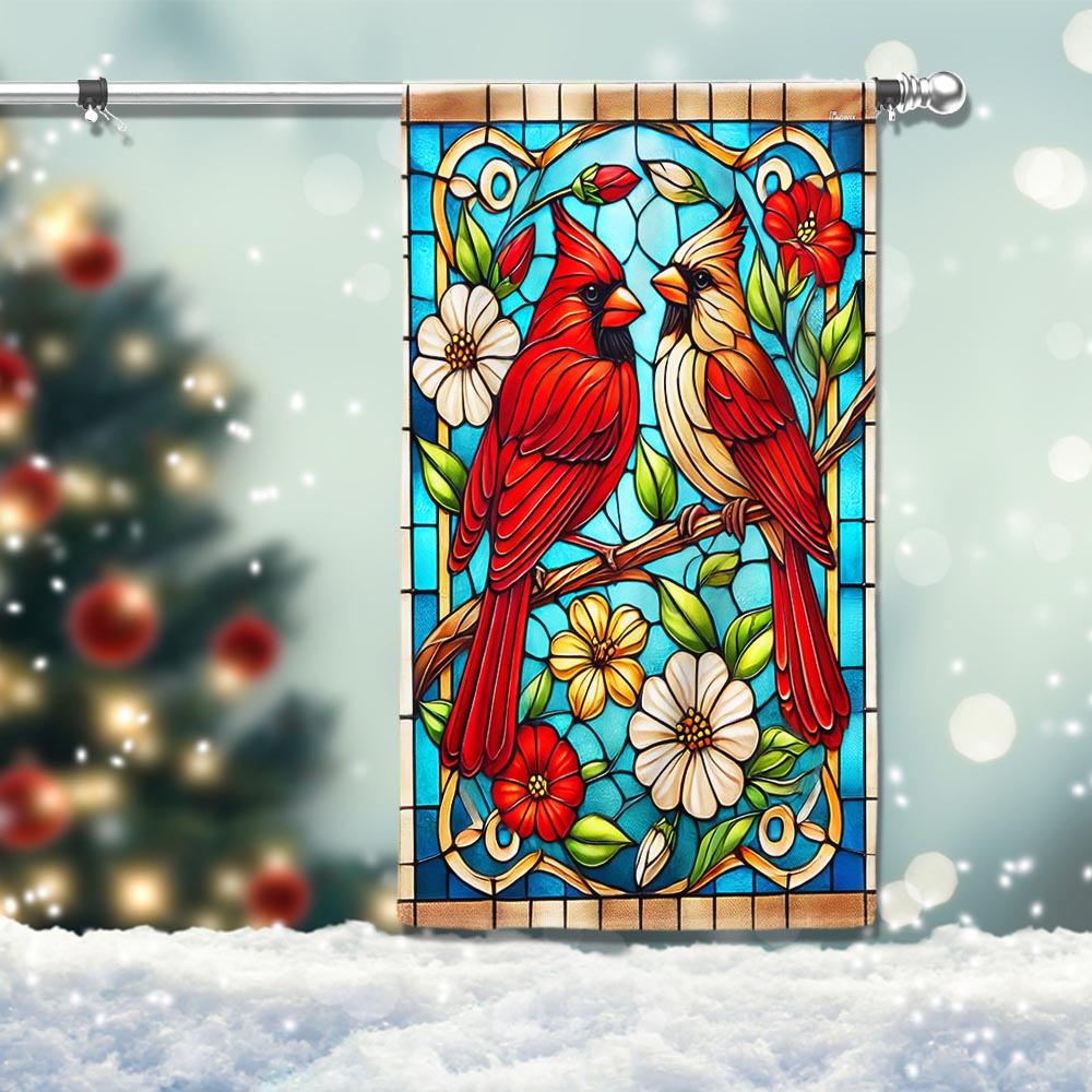 Cardinal Stained Glass Flag - Liberish