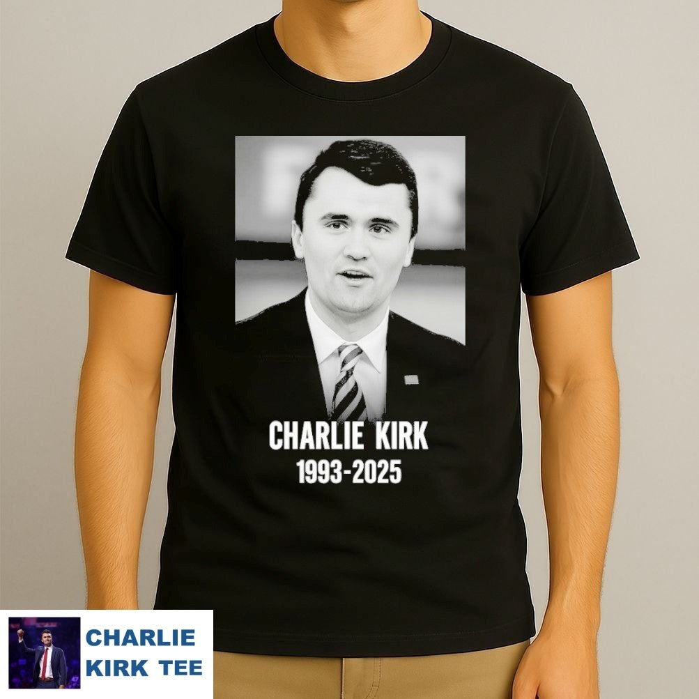 Charlie Kirk 1993-2025 Photograph T-Shirt Memorial Tribute Gifts Shirt