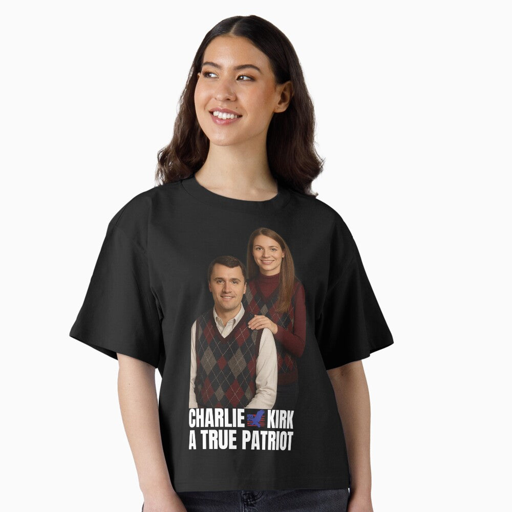 Charlie Kirk A True Patriot Shirt Charlie Kirk And His Wife T-Shirt Gift For Supporters